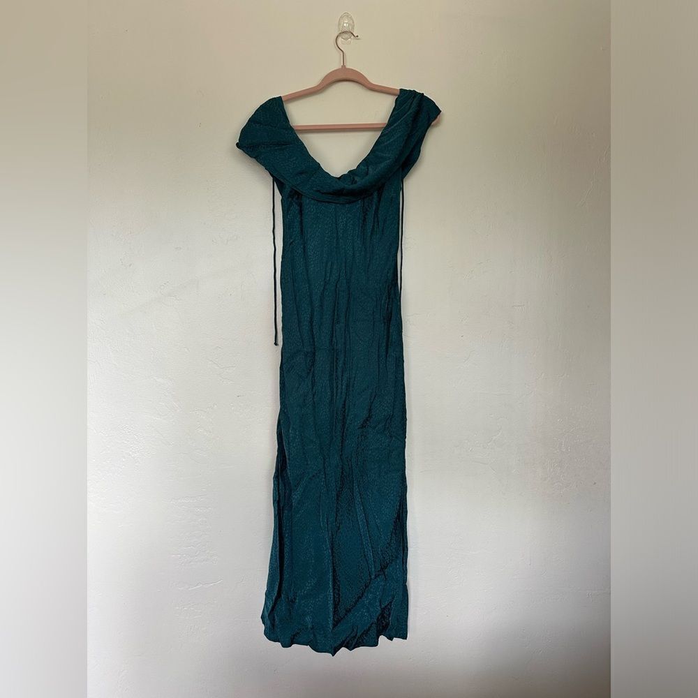 Anthropologie Maeve Cowl Neck Slip Midi Dress Size M Satin - Picture 4 of 7